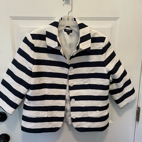 Worth jacket. Blue and white stripe. Beautiful material - Picture 1 of 4